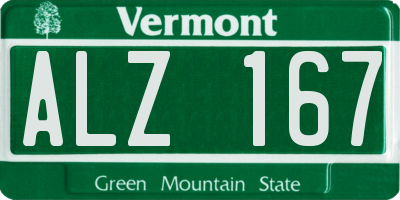 VT license plate ALZ167