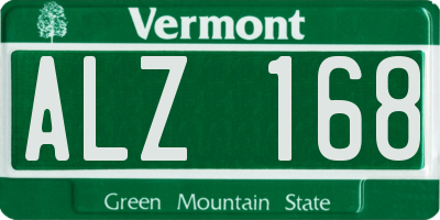 VT license plate ALZ168