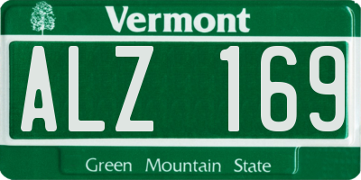 VT license plate ALZ169
