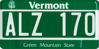 VT license plate ALZ170