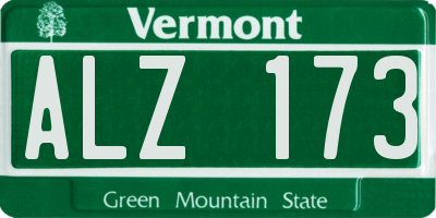 VT license plate ALZ173