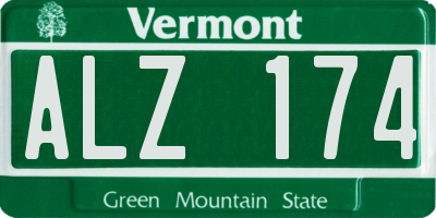 VT license plate ALZ174