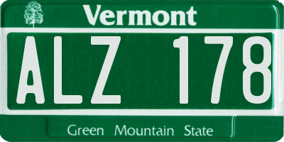 VT license plate ALZ178