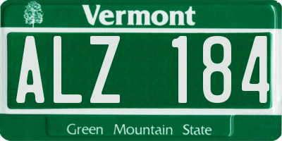 VT license plate ALZ184