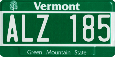 VT license plate ALZ185