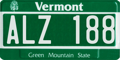 VT license plate ALZ188