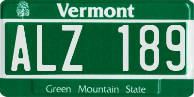 VT license plate ALZ189
