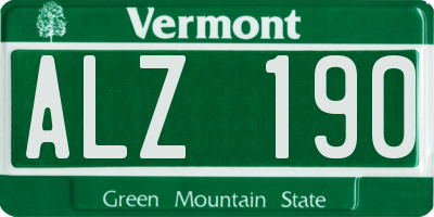 VT license plate ALZ190