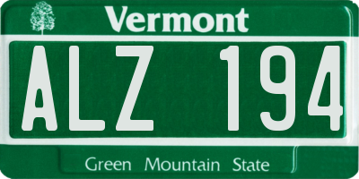 VT license plate ALZ194