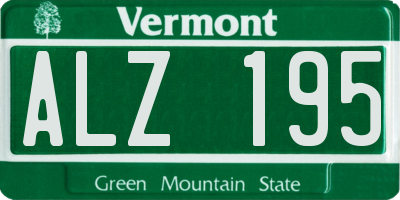 VT license plate ALZ195