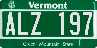 VT license plate ALZ197