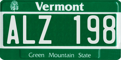 VT license plate ALZ198