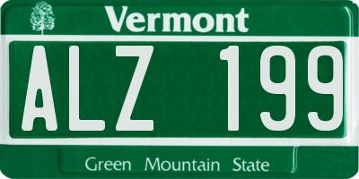 VT license plate ALZ199