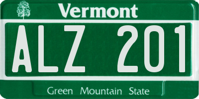 VT license plate ALZ201