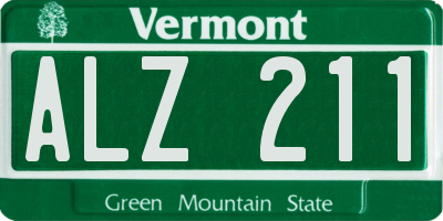 VT license plate ALZ211