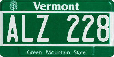 VT license plate ALZ228
