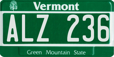 VT license plate ALZ236