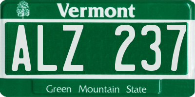 VT license plate ALZ237