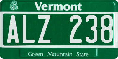 VT license plate ALZ238
