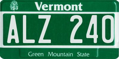 VT license plate ALZ240