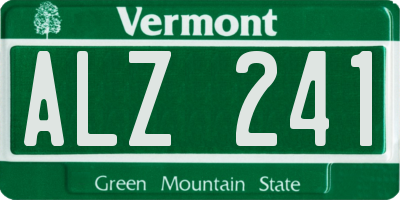 VT license plate ALZ241