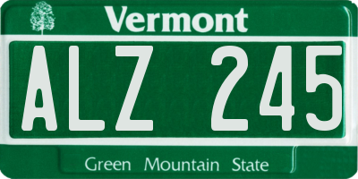 VT license plate ALZ245