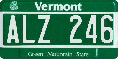 VT license plate ALZ246