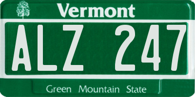 VT license plate ALZ247