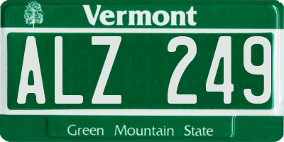 VT license plate ALZ249