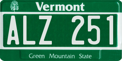 VT license plate ALZ251
