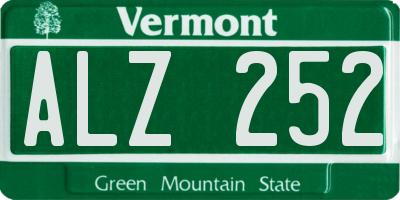 VT license plate ALZ252