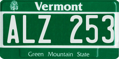 VT license plate ALZ253