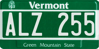 VT license plate ALZ255