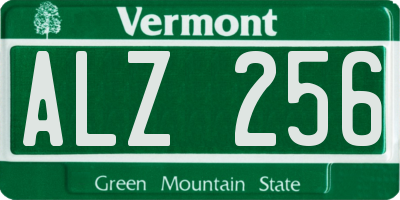 VT license plate ALZ256