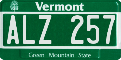 VT license plate ALZ257