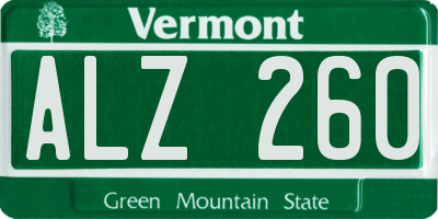 VT license plate ALZ260