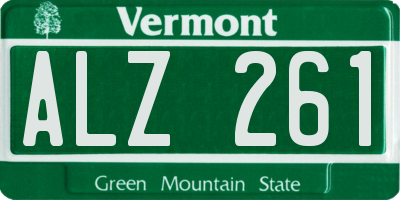 VT license plate ALZ261