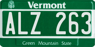 VT license plate ALZ263