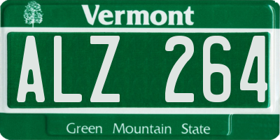VT license plate ALZ264