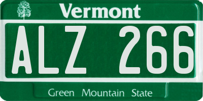VT license plate ALZ266