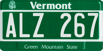 VT license plate ALZ267