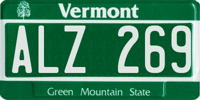 VT license plate ALZ269