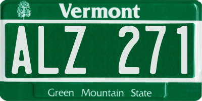 VT license plate ALZ271