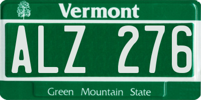 VT license plate ALZ276