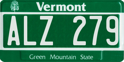 VT license plate ALZ279