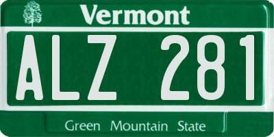 VT license plate ALZ281