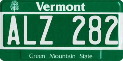 VT license plate ALZ282