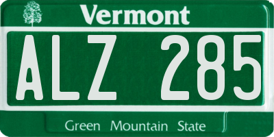 VT license plate ALZ285