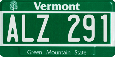 VT license plate ALZ291