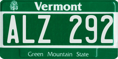 VT license plate ALZ292